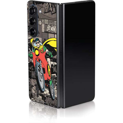 DC Comics Robin Vintage Action pose pattern Galaxy Z Fold5 5G Skin